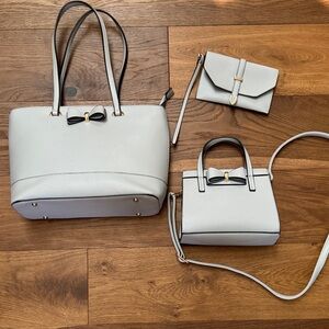 Elegant Grey and Black Women's Bag Set